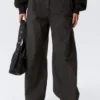 Low Rise Baggy Ripstop Trousers – Dark Grey