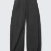 Low Rise Baggy Ripstop Trousers – Dark Grey