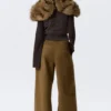 Low Rise Baggy Ripstop Trousers – Dark Khaki