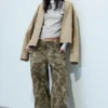 Low Rise Baggy Ripstop Trousers – Khaki Green – Camo