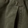 Low Rise Baggy Washed Canvas Trousers – Washed Dark Khaki Green