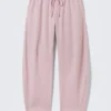 Low Rise Barrel Leg Sweatpants – Light Dusty Pink