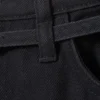Low Rise Cargo Cotton Twill Jorts – Black