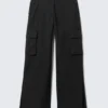 Low Rise Cargo Suiting Trousers – Black
