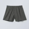 Low Rise Cotton Shorts – Checked Dark Mole