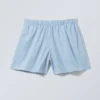 Low Rise Cotton Shorts – Striped Light Blue