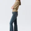 Low Rise Embellished Flared Jeans – Embellished Blue – Dark Blue