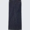 Low Rise Fitted Denim Maxi Skirt – Blue Rinse – Dark Blue
