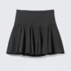 Low Rise Flared Knee-Length Suiting Skirt – Dark Grey