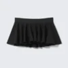 Low Rise Flared Mini Skort – Black