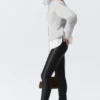 Low Rise Flared Stretch Trousers – Black