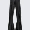 Low Rise Flared Stretch Trousers – Black