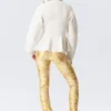 Low Rise Flared Stretch Trousers – Light Yellow – Floral