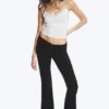 Low Rise Flared Suit Trousers – Black