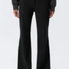 Low-Rise Flared Suiting Trousers – Black