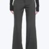 Low-Rise Flared Suiting Trousers – Dark Grey Melange