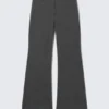 Low-Rise Flared Suiting Trousers – Dark Grey Melange