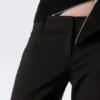 Low-Rise Flared Suiting Trousers – Pinstriped Black