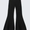 Low-Rise Flared Trousers – Black