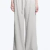 Low Rise Linen-Blend Trousers – Light Grey