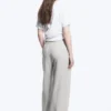 Low Rise Linen-Blend Trousers – Light Grey