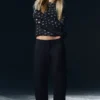 Low-Rise Loose Barrel Suiting Trousers – Black
