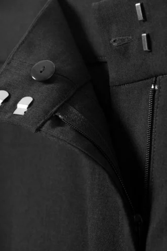 Low-Rise Loose Barrel Suiting Trousers – Dark Grey Melange