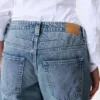 Low Rise Loose Barrel Workwear Jeans – Mid Blue – Medium Blue