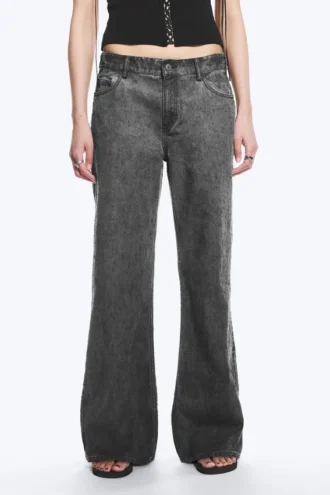 Low Rise Loose Bootcut Trousers – Dark Grey