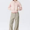 Low Rise Loose Bootcut Trousers – Light Mole