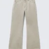Low Rise Loose Bootcut Trousers – Light Mole