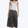 Low Rise Loose Cropped Trousers – Dark Grey