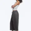 Low Rise Loose Cropped Trousers – Dark Grey