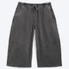 Low Rise Loose Cropped Trousers – Dark Grey