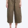 Low Rise Loose Cropped Trousers – Dark Mole