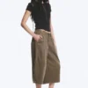 Low Rise Loose Cropped Trousers – Dark Mole