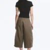 Low Rise Loose Cropped Trousers – Dark Mole