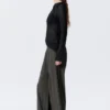Low Rise Loose Pull-On Cotton Trousers – Dark Grey