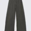 Low Rise Loose Pull-On Cotton Trousers – Dark Grey