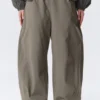 Low Rise Loose Pull-On Trousers – Grey