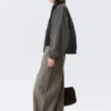 Low Rise Loose Pull-On Trousers – Grey