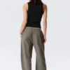 Low Rise Loose Pull-On Trousers – Grey