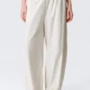 Low Rise Loose Pull-On Trousers – Light Beige