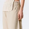 Low Rise Loose Studded Balloon Trousers – Beige