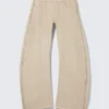 Low Rise Loose Studded Balloon Trousers – Beige