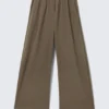 Low Rise Loose Suiting Trousers – Dark Mole