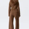 Low Rise Loose Wide Leg Sweatpants – Brown