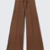 Low Rise Loose Wide Leg Sweatpants – Brown