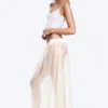 Low Rise Lyocell Maxi Skirt – Transparent Off-White