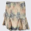Low Rise Mermaid Midi Skirt – Beige – Snakeskin-Patterned